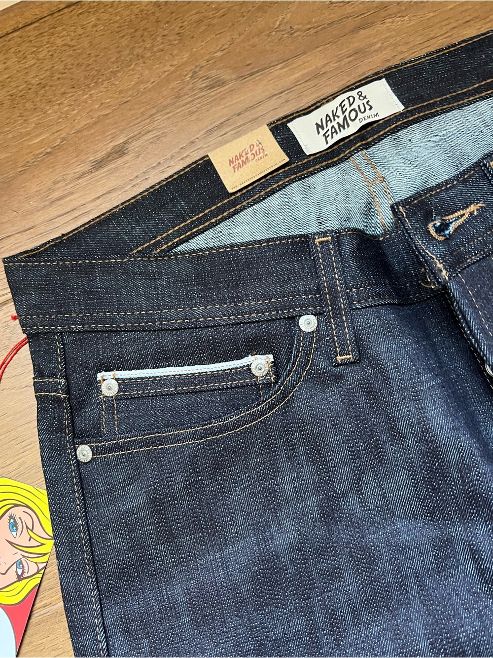 Naked and Famous Slub Stretch Selvedge Jeans Dark Indigo Weird Guy 32 019643 - Picture 7 of 13